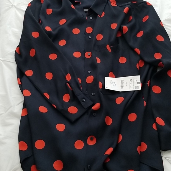 Zara New Polka dot Blouse Size Small - Picture 4 of 6